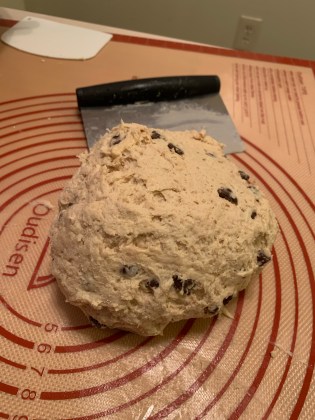 bowl of dough, after kneading.
