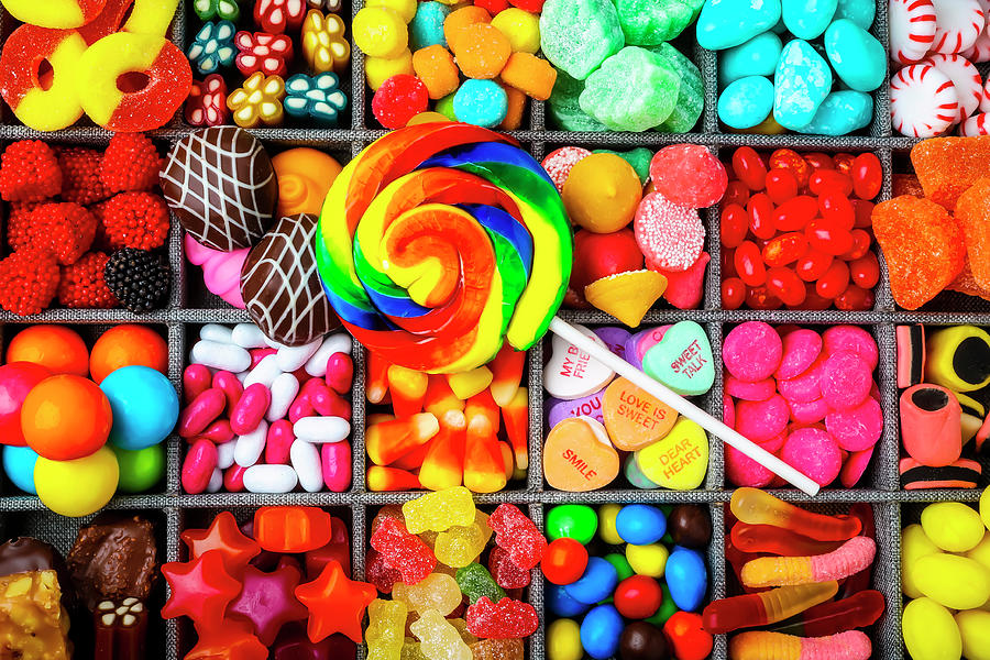 variety of colorful candies in a box