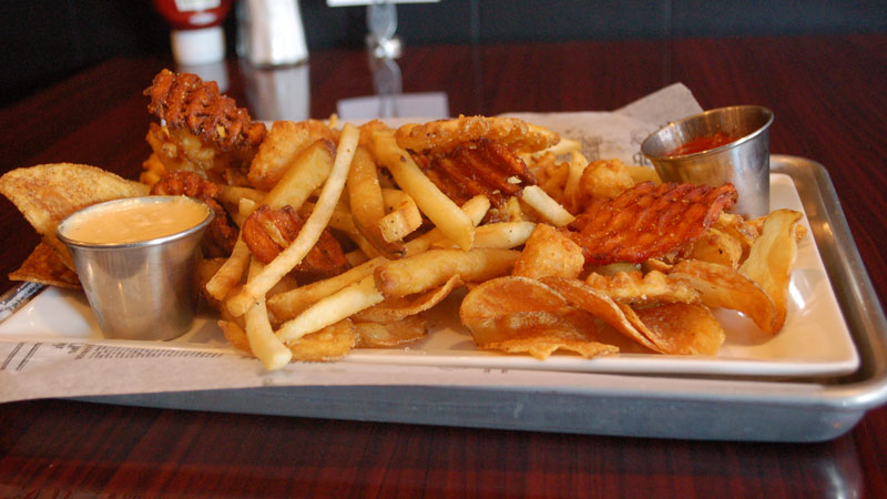 platter of various types of fries